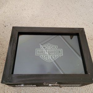 Harley-Davidson 2016 Holiday Edition Wooden Glass Memory Box
